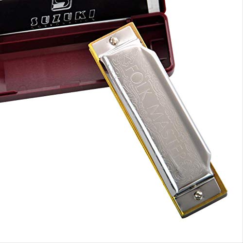 Harmonica diatonique Silver Folkmaster Gaita Standard 10 trous Harmonica diatonique débutant Blues Harp - Les Beatles, Paul McCartney, John Lennon, RIngo Starr, George Harrison Harmonica diatonique Silver Folkmaster Gaita Standard 10 trous Harmonica diatonique débutant Blues Harp – Image 3