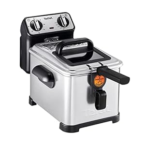Tefal FR5101 Filtra Pro Inox & Design Premium Friteuse van 3,0 liter, 2300 watt, semi-professionele friteuse met olie, clean-oilsysteem, warmte-isolerend, thermostaat, timer, roestvrij staal/zwart