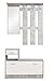 AVANTI TRENDSTORE - Rudolf - Guardaroba da Ingresso con Specchio, 3 Ganci appendiabito e Comoda scarpiera. Disponibile in Diversi abbinamenti di Colore. (Grigio/Bianco)