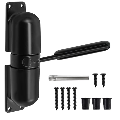 MISIQIMA Ferme-porte automatique réglable pour porte de chambre, ressort pour portes intérieures, porte de jardin extérieure (noir)