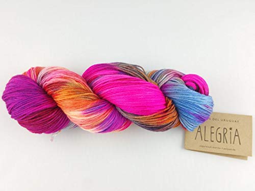 Manos Del Uruguay Alegria A8726 Carnaval, 100g, Hand Dyed Sock Yarn