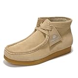 Project Cloud Genuine Leather Ankle Boots for Women - Lightweight & Non Slip Womens Shoes - Memory Foam Insole Chukka Boots - Water Resistant Fashion Shoes for Women 2025 (Wally Boot, WHEAT,10)
