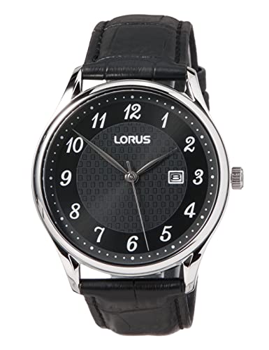 Preisvergleich Produktbild LORUS Herren Analog Quarz Uhr mit Leder Armband RH911PX9