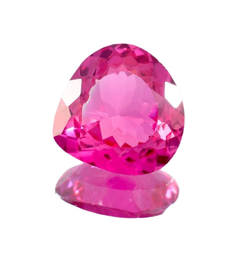 Saphir rose pour bague et pendentif, gemme naturelle cœur 15x15mm
