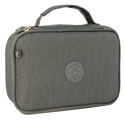 Estojo Box Escolar Feminino Divisorias Organizador Espaço Elástico Para Caneta Lapis (CINZA)