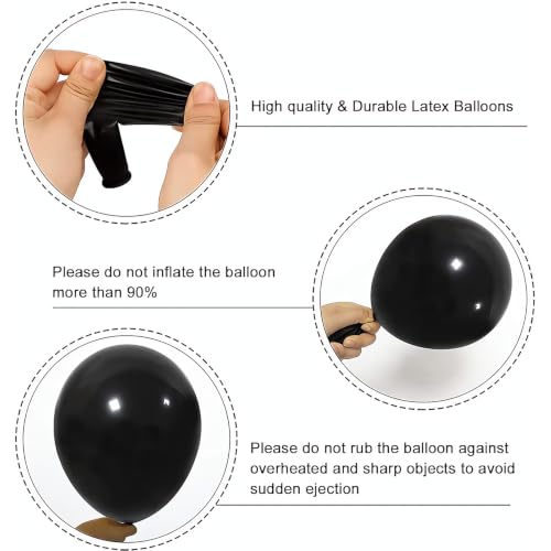 Image of YMSZ Black and Gold Balloons, 100pcs 12Inch Graduation Birthday Balloons | Black and Gold Birthday Decorations for Men Graduation 2026, Retirement, New Year, Birthday, Anniversary Party Decorations