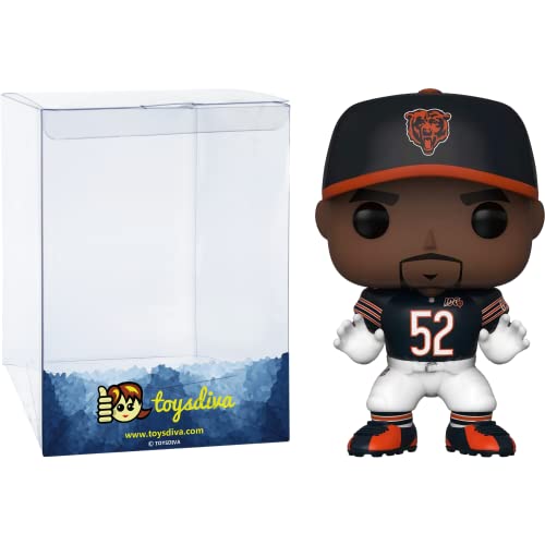 Funko﻿ K h a l i l M a c k [B e a r s ]: P o p ! Football Vinyl Figurine Bundle with 1 Compatible 'ToysDiva' Graphic Protector (126-42872 - B)