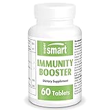 SuperSmart Immunity Booster (Advanced Formula) - with Echinacea, Beta Glucan, Vitamin C, Zinc - Natural Supplement | Non-GMO & Gluten Free - 60 Tablets