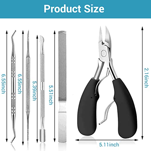 MAYCREATE® Ingrown Toenail Clippers for Ingrown or Thick Toenails, 9PCS Stainless Steel Toe Nail Clipper for Men & Seniors, Professional Pedicure Clippers Kit with Nail File - Image 2