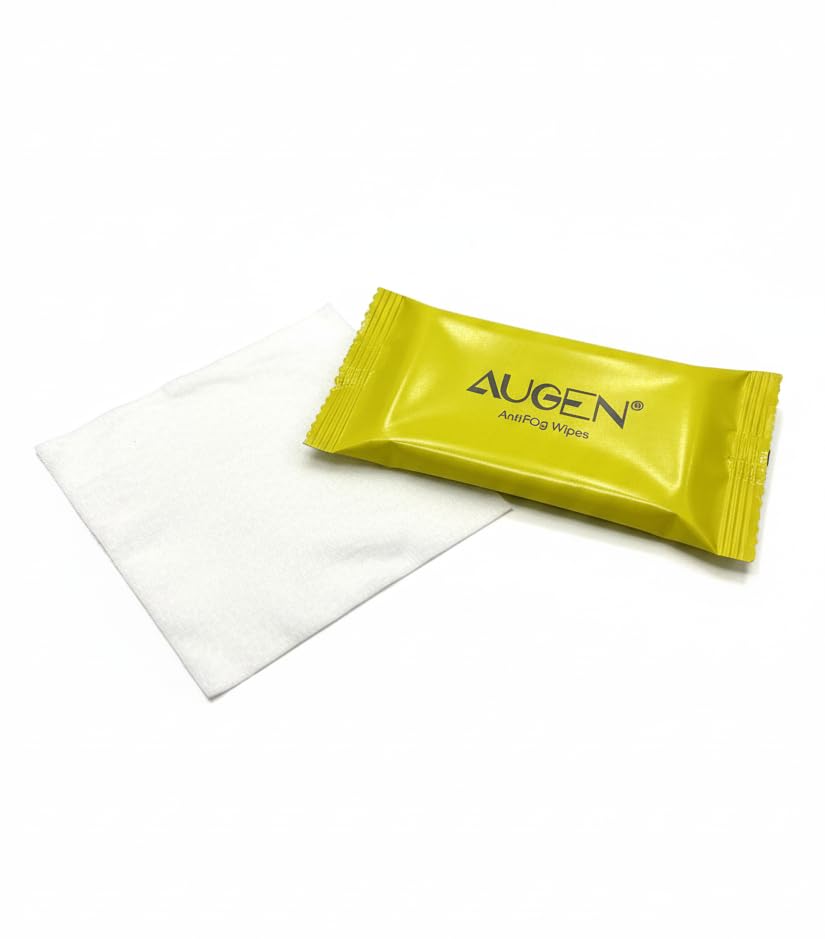 Image of AUGEN Anti-Fog Cleaning Wipes for Glasses, Goggles, Helmet Visors, Camera Lens & Screens | Streak-Free, Quick-Dry, Individually Wrapped Lens Wipes (Pack of 150)