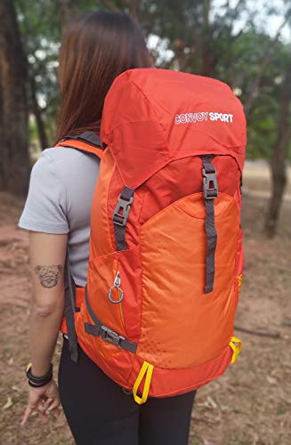 MOCHILA RESISTENTE 35L IMPERMEÁVEL CAMPING TRILHA VIAGEM PESCA MOTOBOY Cor:Laranja