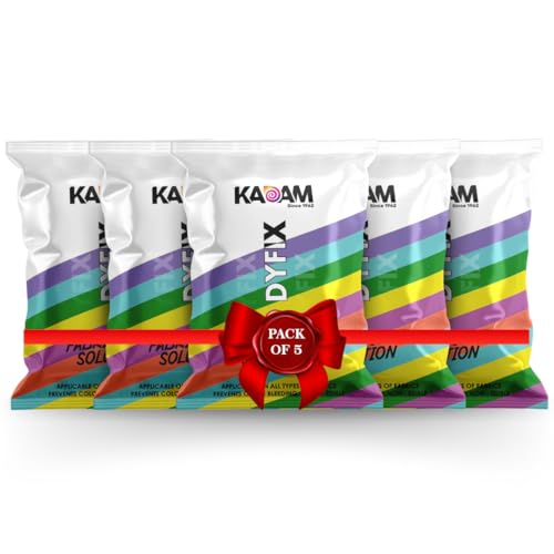 Image of Kadam DyFix Colour Fixer Liquid for Clothes | Stops Colour Bleeding, Anti-Fade Formula - Color Fixer for All Fabric to Prevent Fading & Cross staining, Non-Formaldehyde (5 Sachet of 15g)
