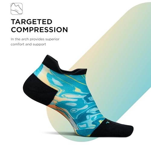 Image of Feetures Elite Light Cushion No Show Tab Sock Wave