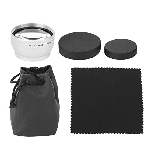 Lente di Ingrandimento in Lega di 2X da 43 Mm per Obiettivi per fotocamera 58 Mm alluminio nero