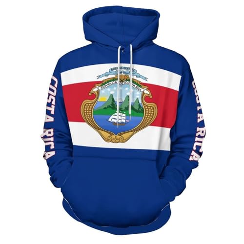 Sweat à capuche Costa Rica 3D ample du S au 6XL pour éviter les vêtements trop serrés