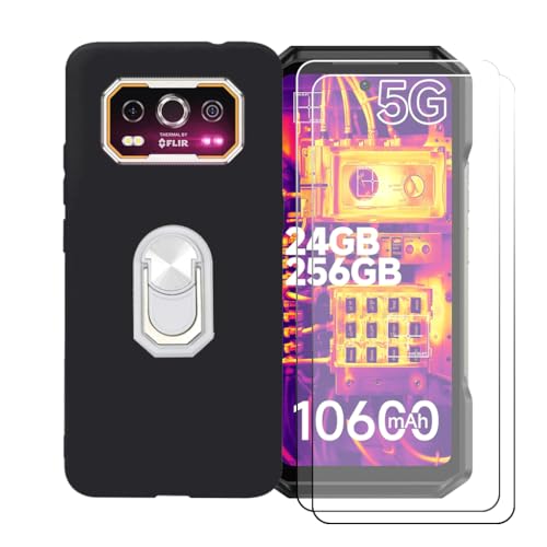 CongJiaLingXi �P�[�X �K�p �� Ulefone Armor 27T Pro+ (6.78") �����O�T�|�[�g+ [2�p�b�N]�����K���X�X�N���[���v���e�N�^�[�A�_��ȃV���R�[���V�F���o���p�[TPU�ی�J�o�[�������,��