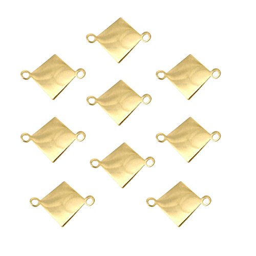 Rockin Beads 95 Brass Plated Alloy Metal Stamping Blanks 2 Hole Diamond Link 18x14mm