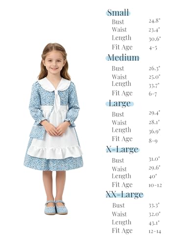 Vestido colonial para niñas estilo Laura Ingalls Wilder miniatura 4