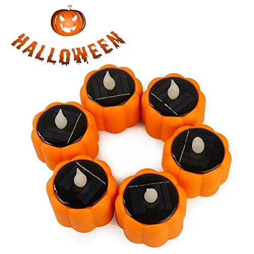 Pumpkin Solar Tea Lights – Solar Operated