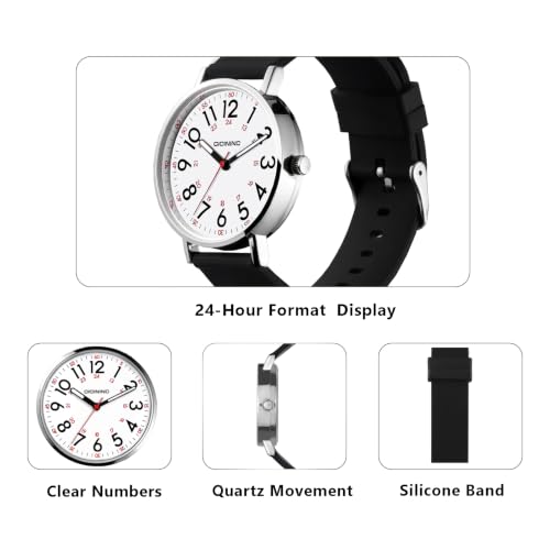 Image of cicininc Nurse Watch for Women,Analog Nursing Watches with 12 /24 Hour Military Time,Second Hand