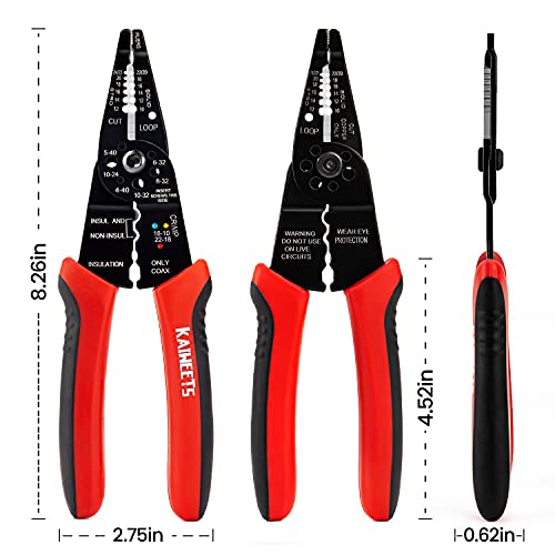 KAIWEETS Wire Stripper 10-22 AWG Wire Splicer Cable Stripper Multipurpose Wire Stripping Tool Electrical Wire Pliers with Screw Cutter - Image 6