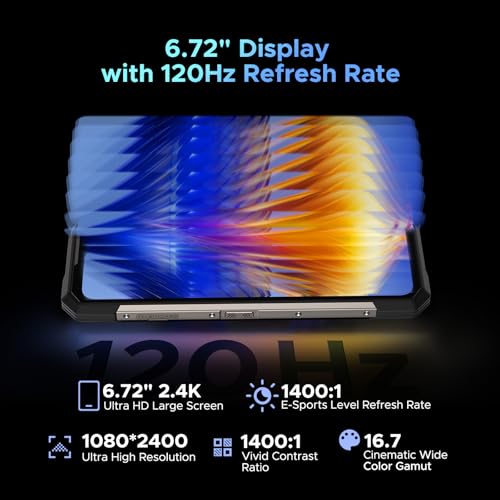 DOOGEE S200 5G Rugged Phone with 6.72” FHD+1.32" Dual Screen,10100mAh/33W Rugged Phone Unlocked,32 GB+256 GB/2TB Rugged 5g Smartphone Unlocked,100 MP Camera/Fingerprint ID/Face Unlock/NFC