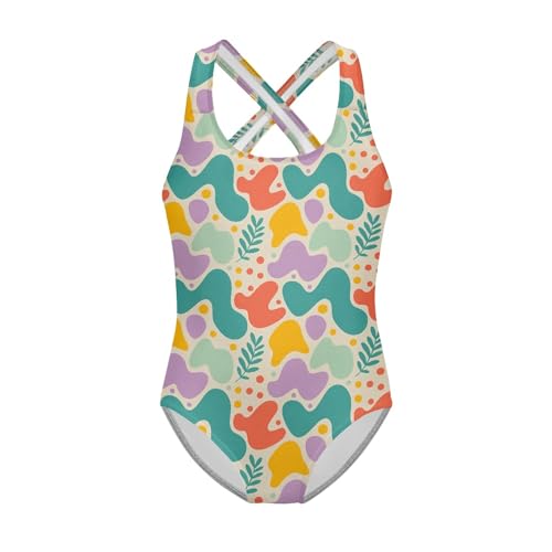 Image of Girls One Piece Swimsuit 3D Sequin Glitter Cross Back Quick Dry Sparkly Bathing Suit for Beach Pool 5-14Y