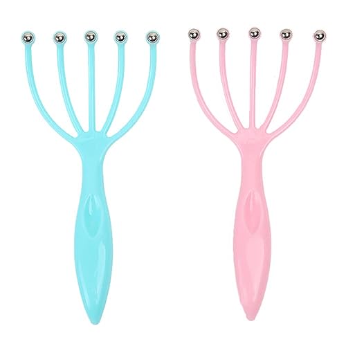 Ryoma Scalp Massager, Protable Hand Held SPA Head Massager for Deep Relaxation & Stress Reduction in The Office Home SPA Father's Day and Mother's Day Gifts Pink+Blue(2-Pack)