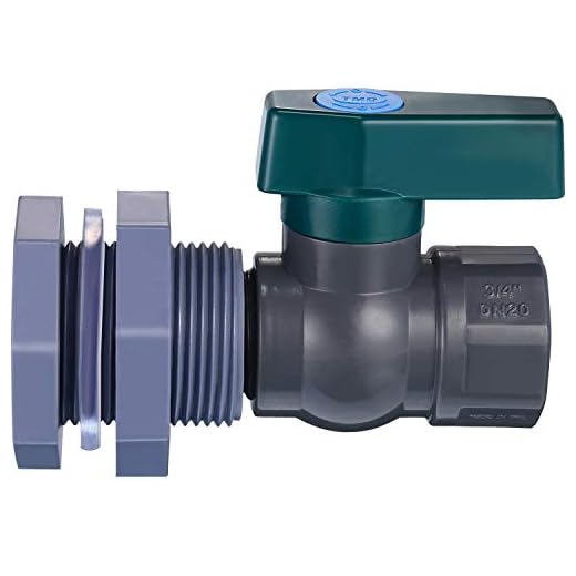 Mudder PVC Spigot Rain Barre Faucet Kit 3/4 Inch Rain Barrel Valve with Bulkhead Fitting Adapter for Water Tanks, Aquariums, Tubs, Pools (3/4 Inch, Grey with Green)