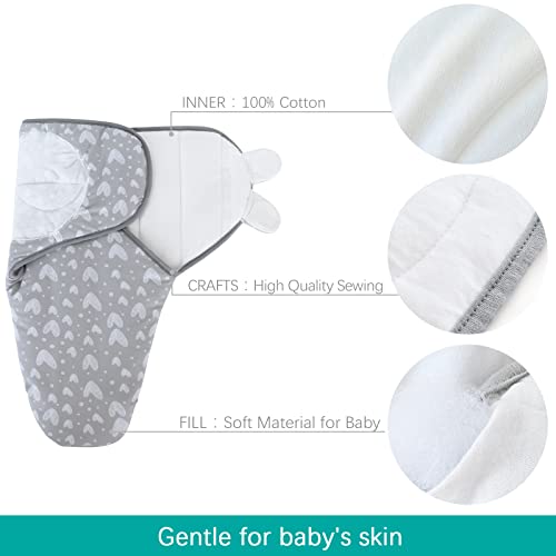 Image of Biloban Baby Swaddles 0-3 Months for Boy Girls, Warm Quilted Baby Swaddle