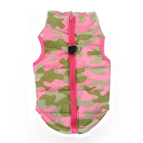 Xinantime Ropa para Perros,Xinan Camuflaje Ropa De Mascota Chaqueta de Animal Doméstico (Rosa, M)