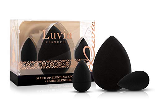 Luvia Blender Sponge Set, Super Soft For Precise And Large-scale Blending Of Beauty Cosmetics, black, 3 count (Pack of 1)