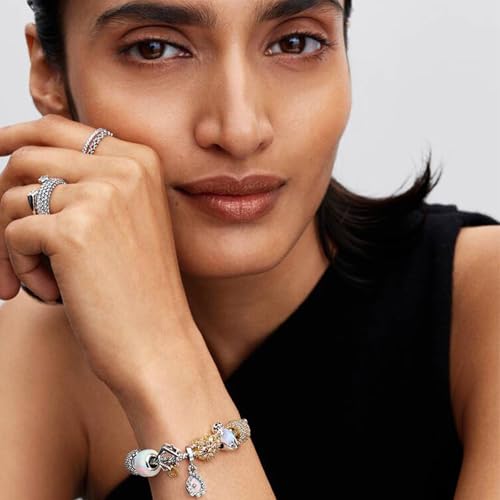 PANDORA Moments Schillerndes Charm aus Sterling-Silber mit Kunstharz, Kompatibel Moments, 794245C01