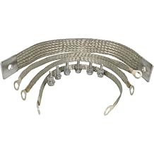 EZROAD 40140 Engine Ground Strap Kit for Most Car Starter Chassis Body Frame Grounding Wire 14" 1/0 AWG 11" 10 AWG Self Tapping Screw Braided Heavy Duty Performance Universal