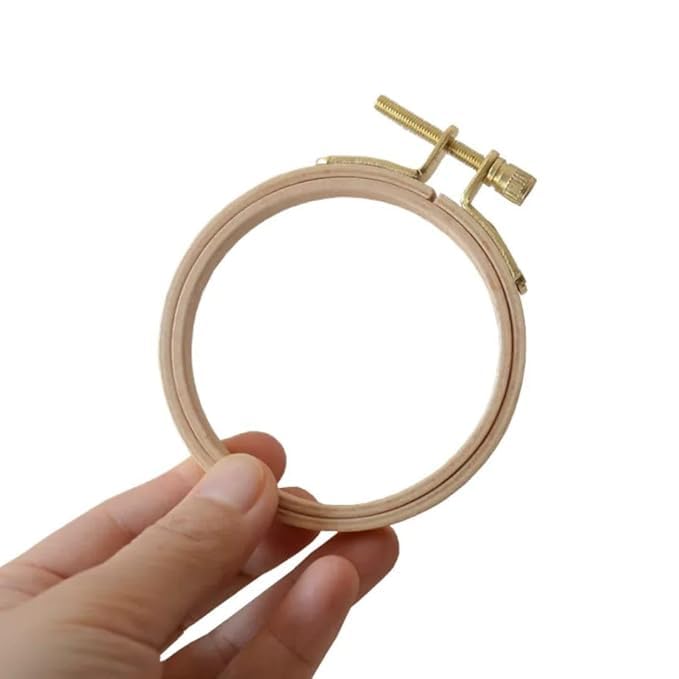 ARYANSH Shoppe 4 INCH Wooden Embroidery Hoop Ring for Cross Stitch, Fabric Painting & Embroidery Work – Adjustable Round Frame ( Pack of 3)-image-31
