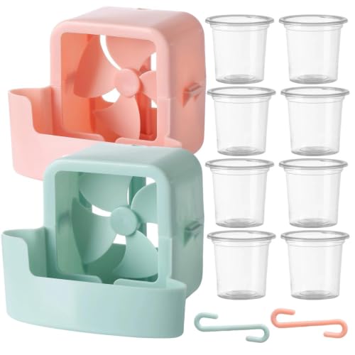 2 Accesorio De Hielo Para Ventilador De Refrigeración, Ventilador Hielo Portatil Adaptador Mejorado 2026 Con 8 Vaso, Colgante Para Alivio Diario Calor, Verano Climas Cálidos