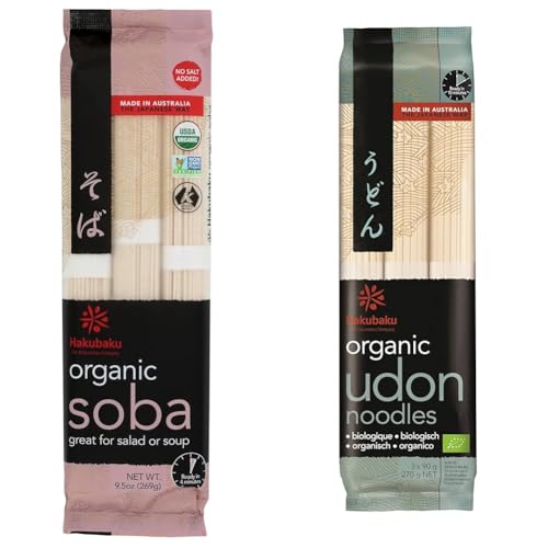 Hakubaku Organic Japanese Noodles Bundle - Soba and Udon, 9.5 Oz Each image 2