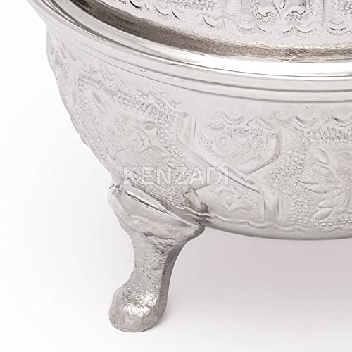 Moroccan Small Sugar Bowl Container For Tea Pot Set Handmade Brass Silver Plated Teapot Hand Carved In Fes Morocco #TOP2
