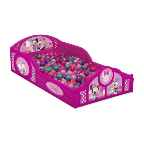 Image of Delta Children Toddler Bed Minnie Mouse Plastic with Built-in Guardrails