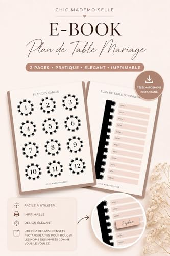  Template plan de table mariage (French Edition)