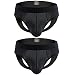 Nightaste Male Underwear Hollow-Out Hip Buttock Athletic Supporter JockStrap Underpants (M, 2 Black)