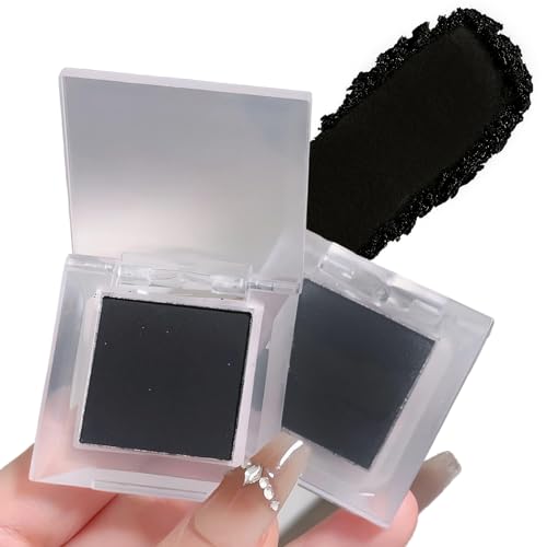 Matte Black Eyeshadow for Smokey Eye - High Pigment, Smooth Blendable Pressed Powder, Long-Lasting & Waterproof, Hypoallergenic & Sensitive Eye Safe, Single Eyeshadow Palette for Women