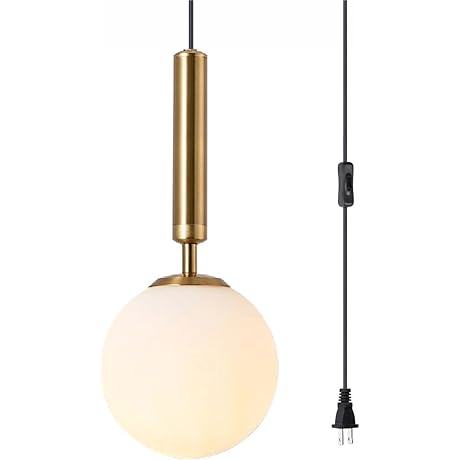 BOKT Mid Century Modern Large Gold Sphere Pendant Light