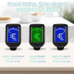 Jinlaili Accordeur Chromatique à Pince,Accordeur de Guitare avec Ecran Couleur LCD 360°,Chromatique à Pince Tuner Portable,Accordeur à pince compact,pour Guitare,Basse,Violon,Ukulélé - Les Beatles, Paul McCartney, John Lennon, RIngo Starr, George Harrison Jinlaili Accordeur Chromatique à Pince,Accordeur de Guitare avec Ecran Couleur LCD 360°,Chromatique à Pince Tuner Portable,Accordeur à pince compact,pour Guitare,Basse,Violon,Ukulélé – Image 3