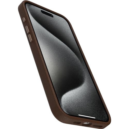 Image of OtterBox iPhone 15 Pro Max Symmetry Series Cactus Leather for MagSafe - Rich Adobe (Brown), Snaps to MagSafe, Ultra-Sleek, Raised Edges Protect Camera & Screen