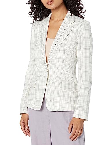 Club Monaco Women's Plaid Linen Blazer