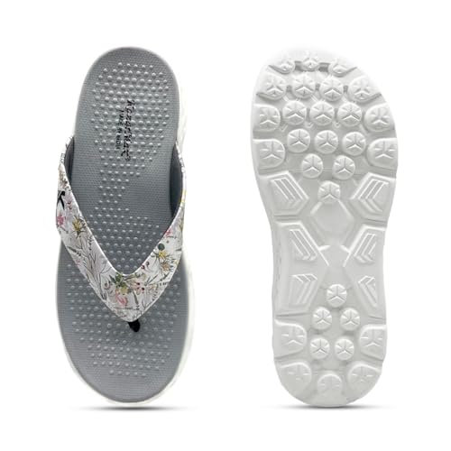 Image of KazarMax Women Slipper | Lightweight | Floral Print | Flip-Flop Daily Use | Casual wear | Thong Slippers