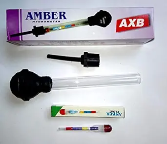 Amber 12 Volt Inverter Battery Hydrometer Specific Tester gravity (AXB-Medium Size, Black)