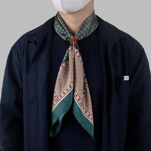 Image of 27.5 Inches Square Silk Feeling Neck Scarf for Men Necktie Silk Bandanas Pocket Square Cowboy Scarves