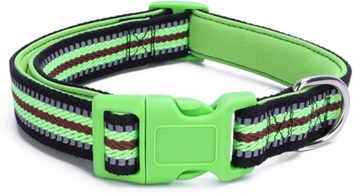 Collier pour chien tactique vert robuste large réfléchissant sécurité - 2
